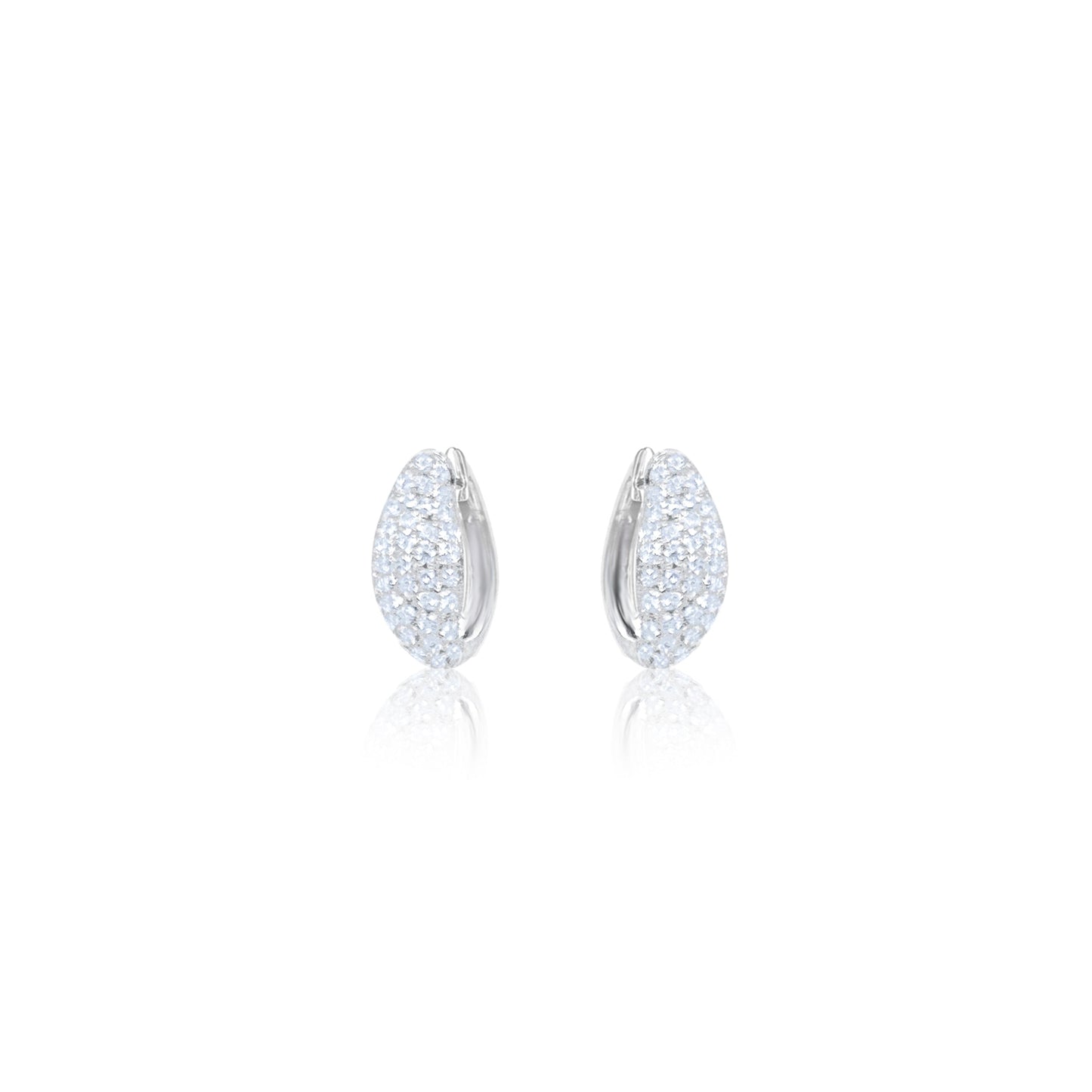 White Gold Geometric Diamond Hoops