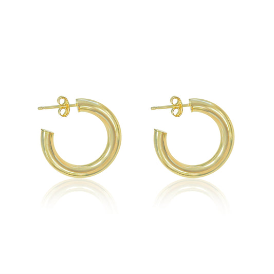 Chunky Yellow Gold Hoops | The Drop 17