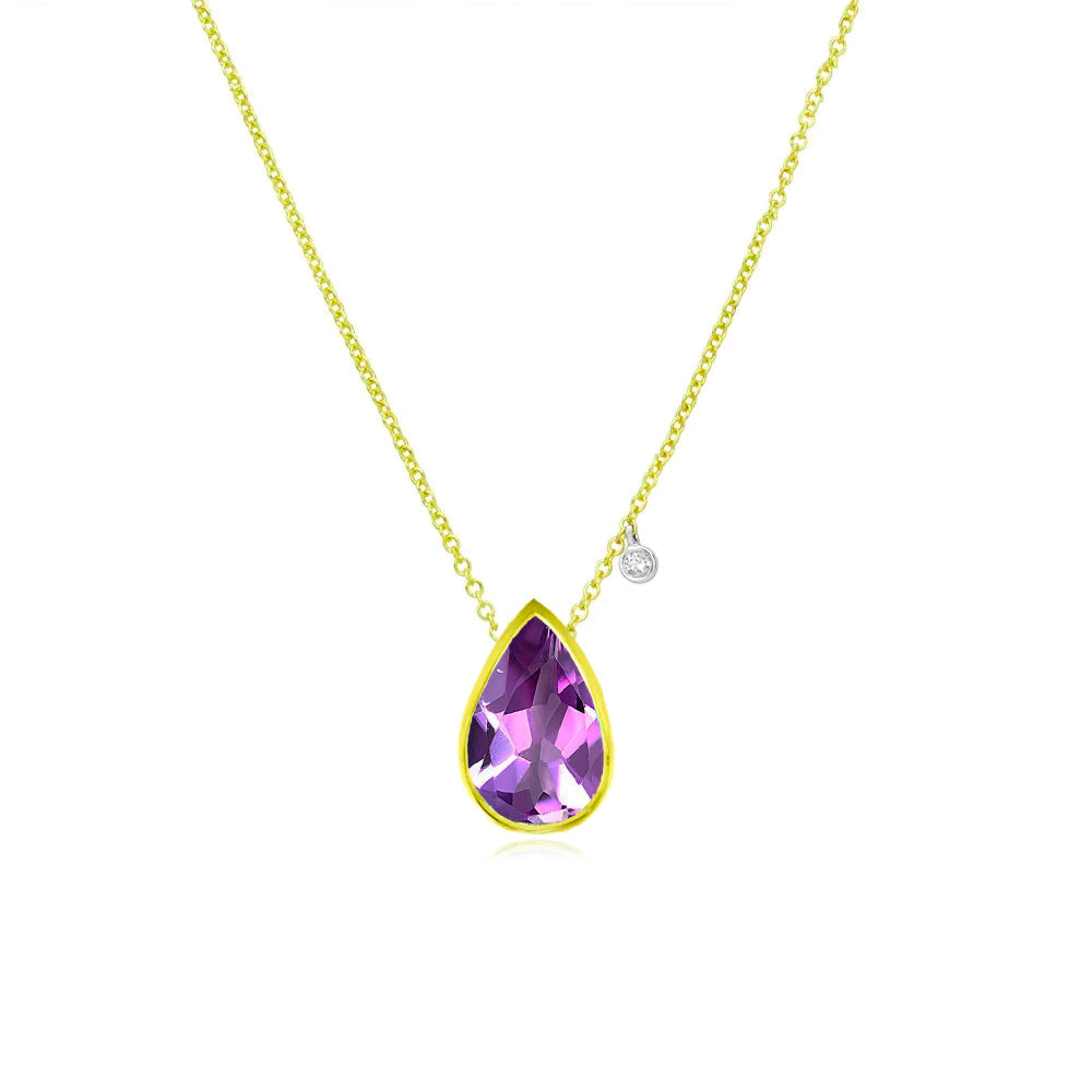 February Birthstone | Amethyst Pear Necklace