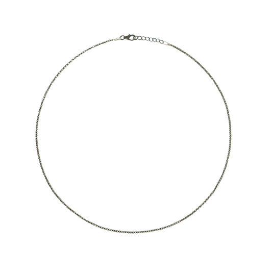 Gunmetal Colored Sterling Silver Ball Chain Necklace