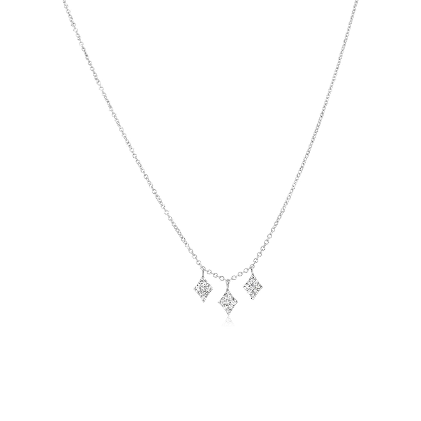 White Gold Diamond Kite Charm Necklace