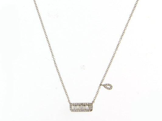 Baguette Diamond Bar Necklace