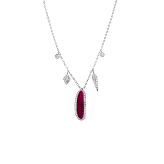 White Gold Ruby Necklace