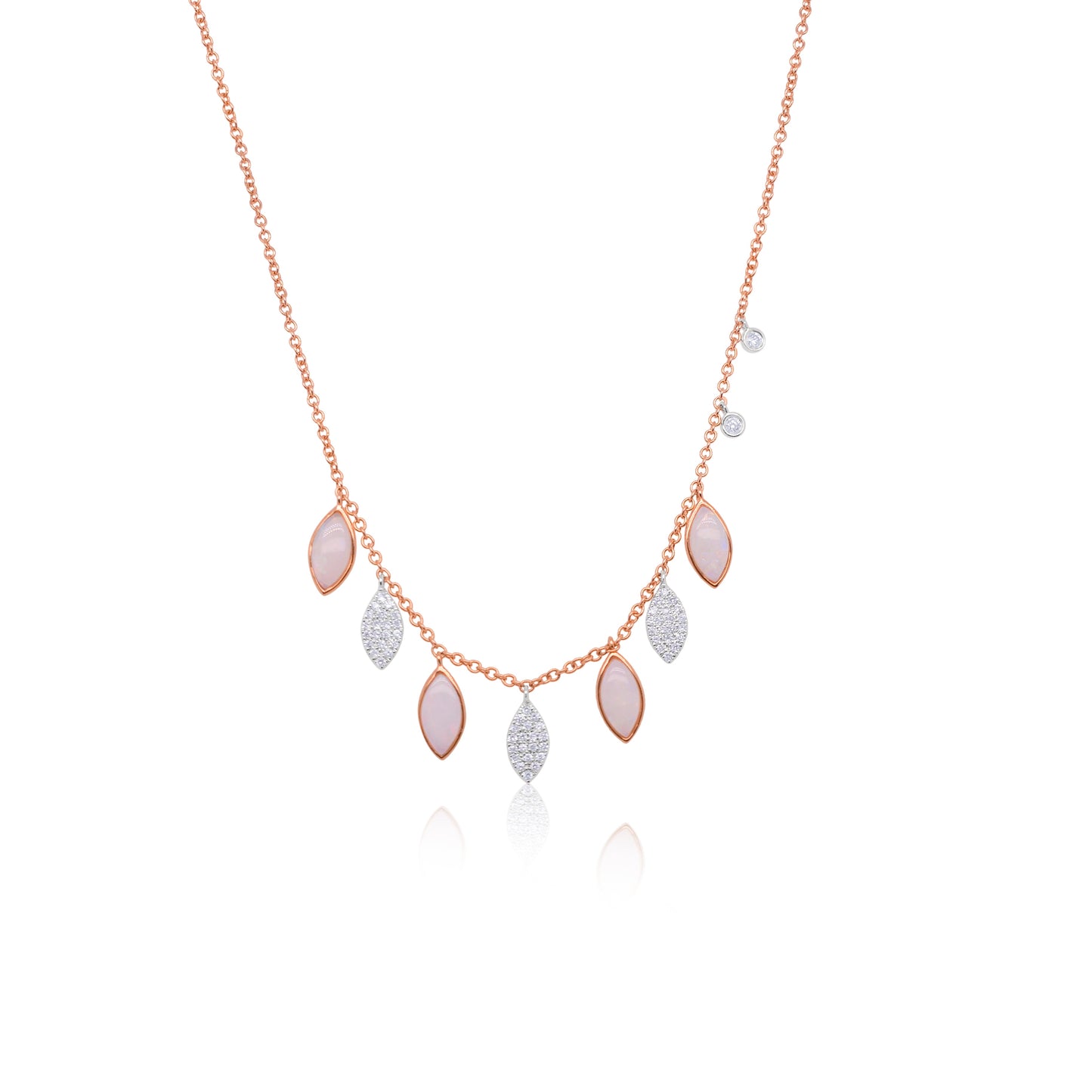 Opal and Diamond Fringe Necklace