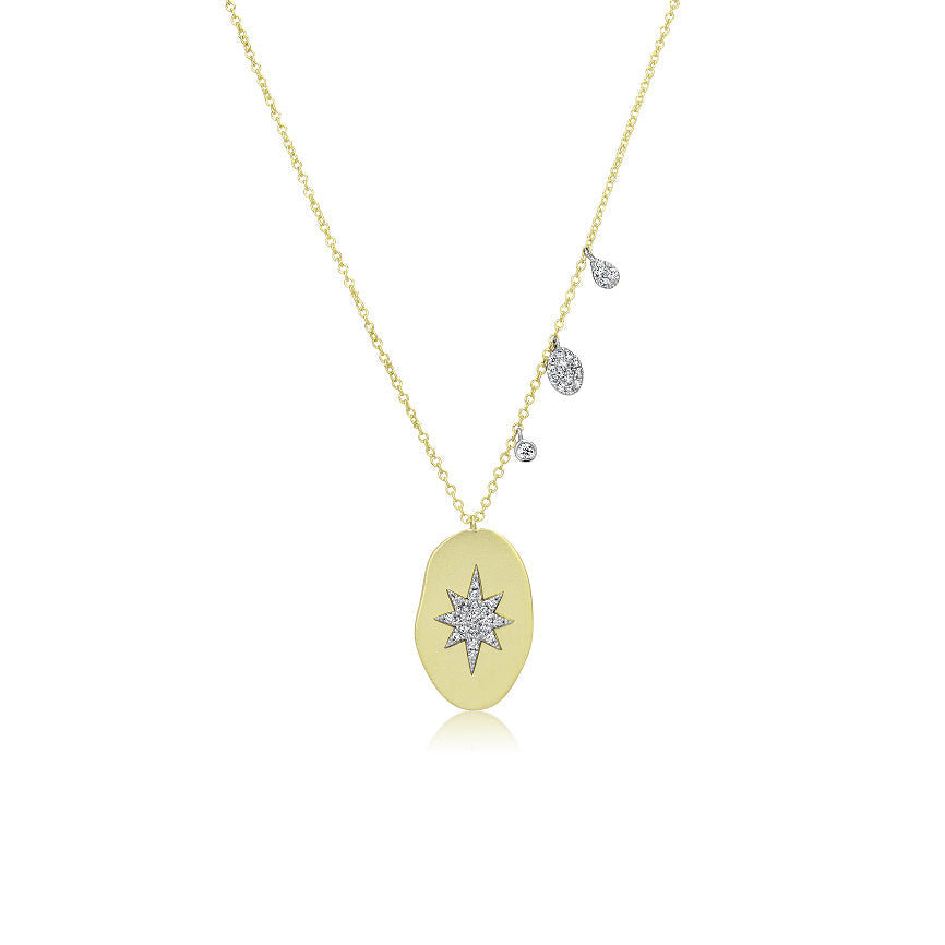 Diamond Starburst Necklace with Charms