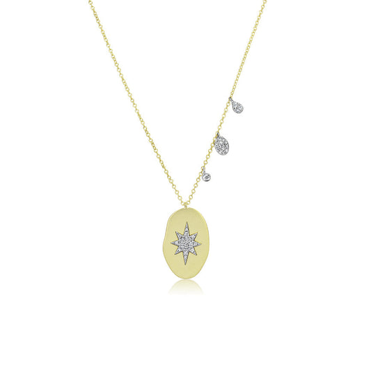 Diamond Starburst Necklace with Charms