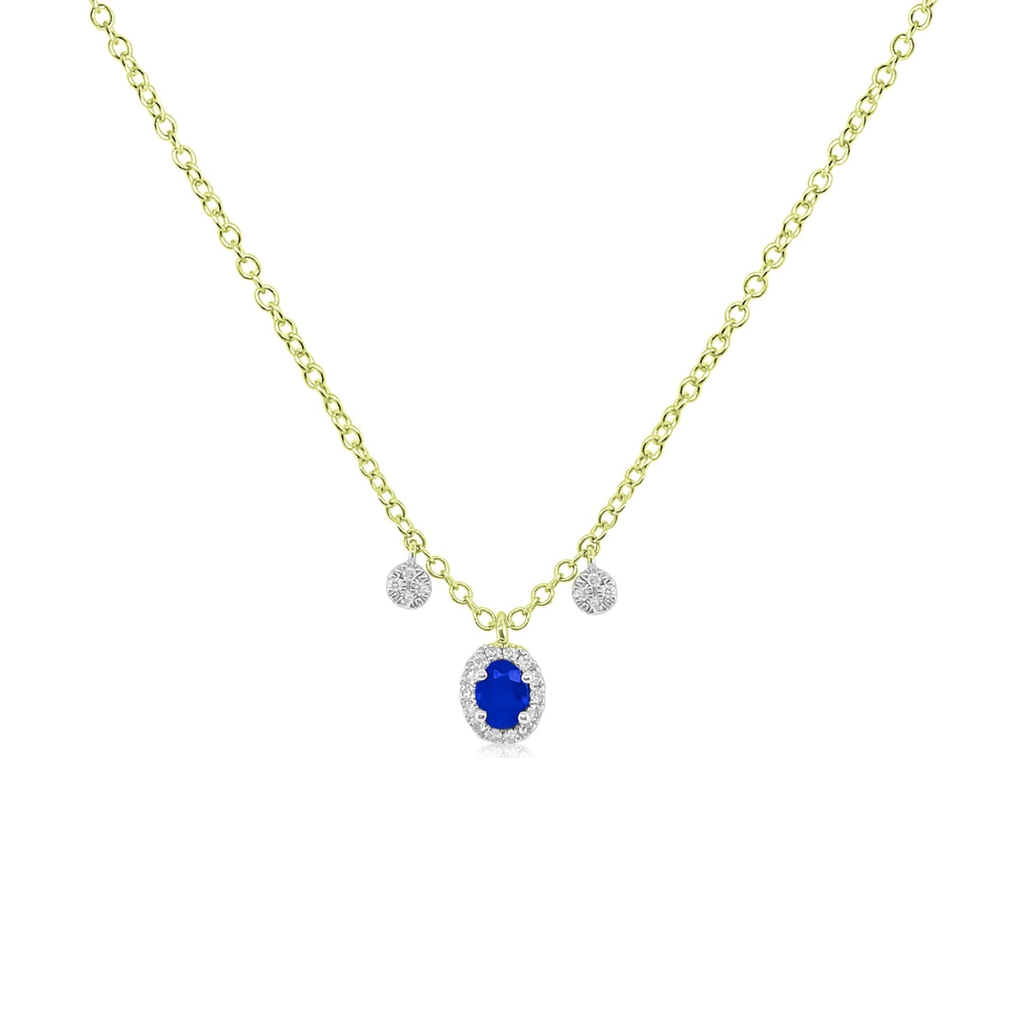 Yellow Gold Sapphire Diamond Necklace