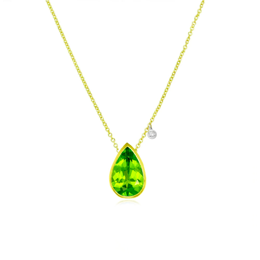 August Birthstone | Peridot Pear Necklace