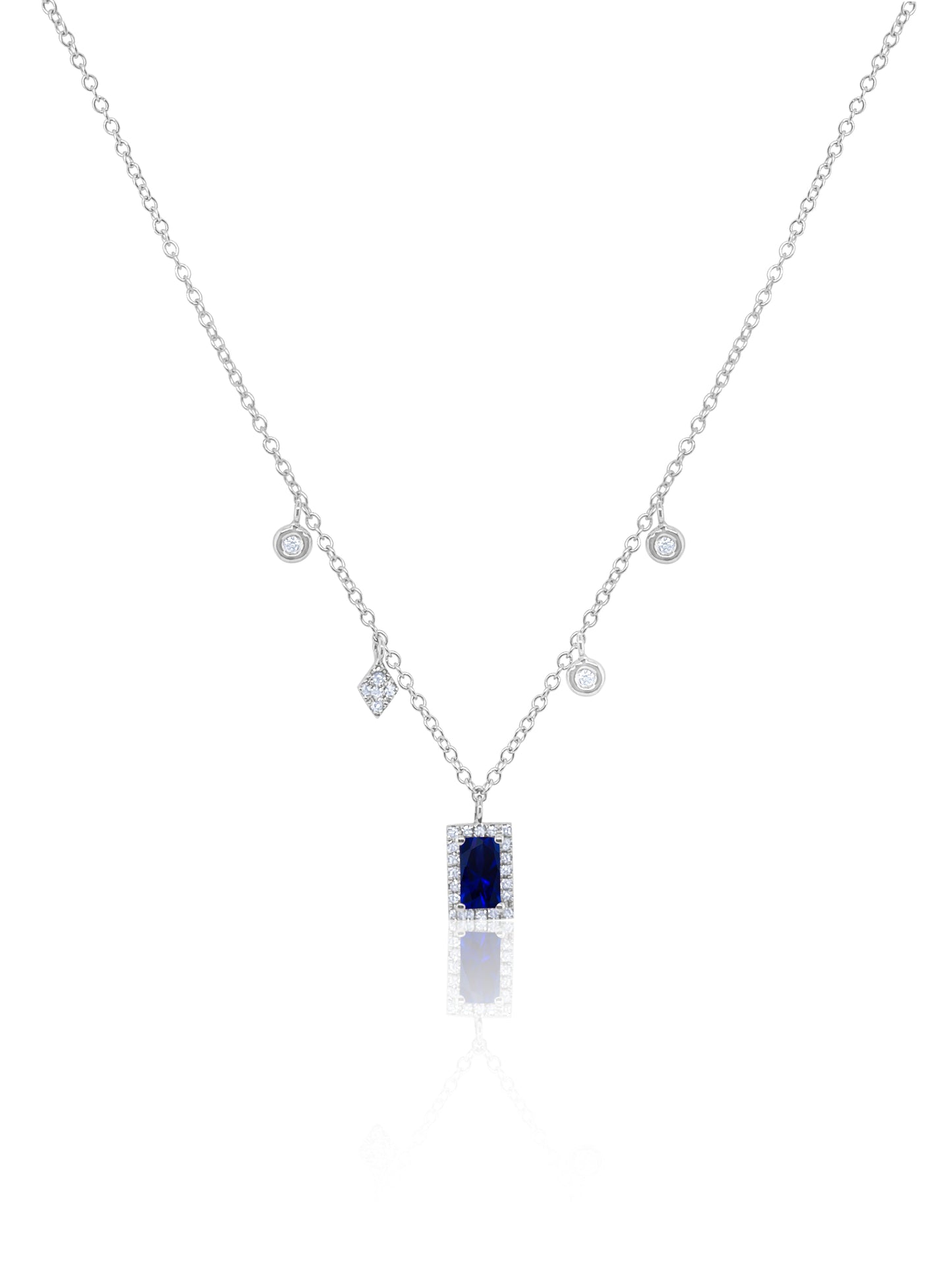 Dainty Diamond And Stone Necklace