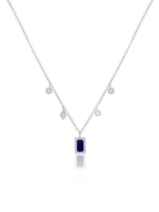 Dainty Diamond And Stone Necklace