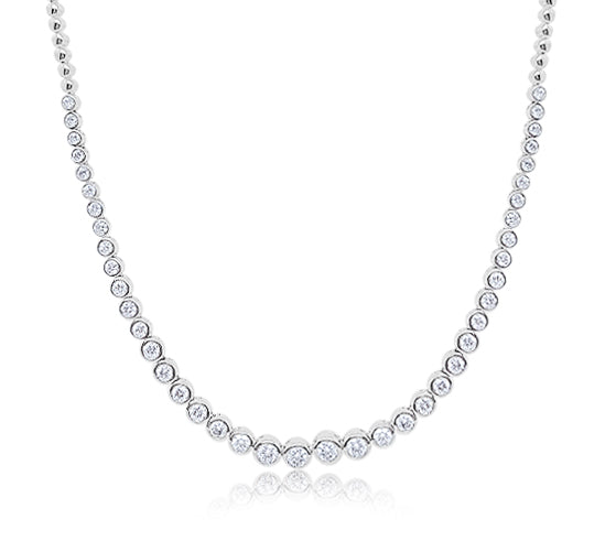 Graduated Bezel Tennis Necklace