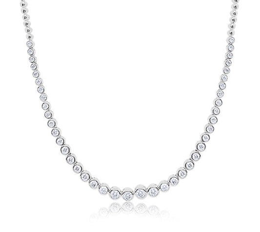 Graduated Bezel Tennis Necklace