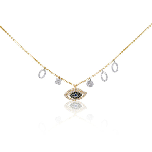 Yellow Gold Evil Eye Necklace