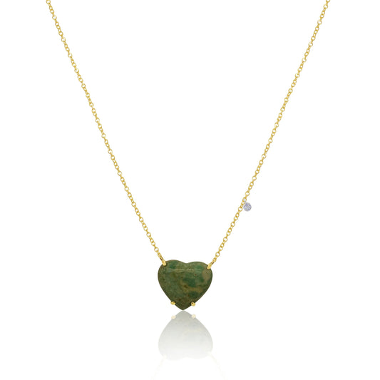 Yellow Gold Ruby Mica Necklace