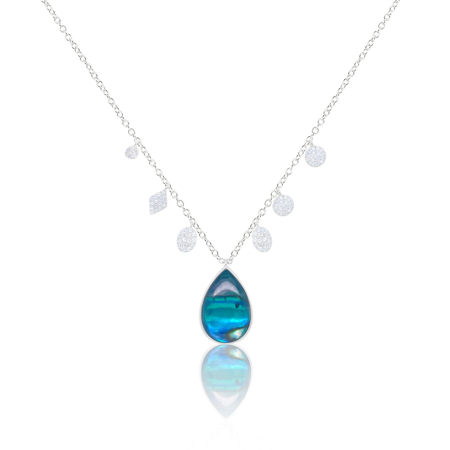 White Gold Charm Shell Necklace