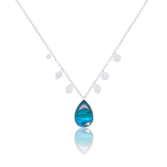White Gold Charm Shell Necklace