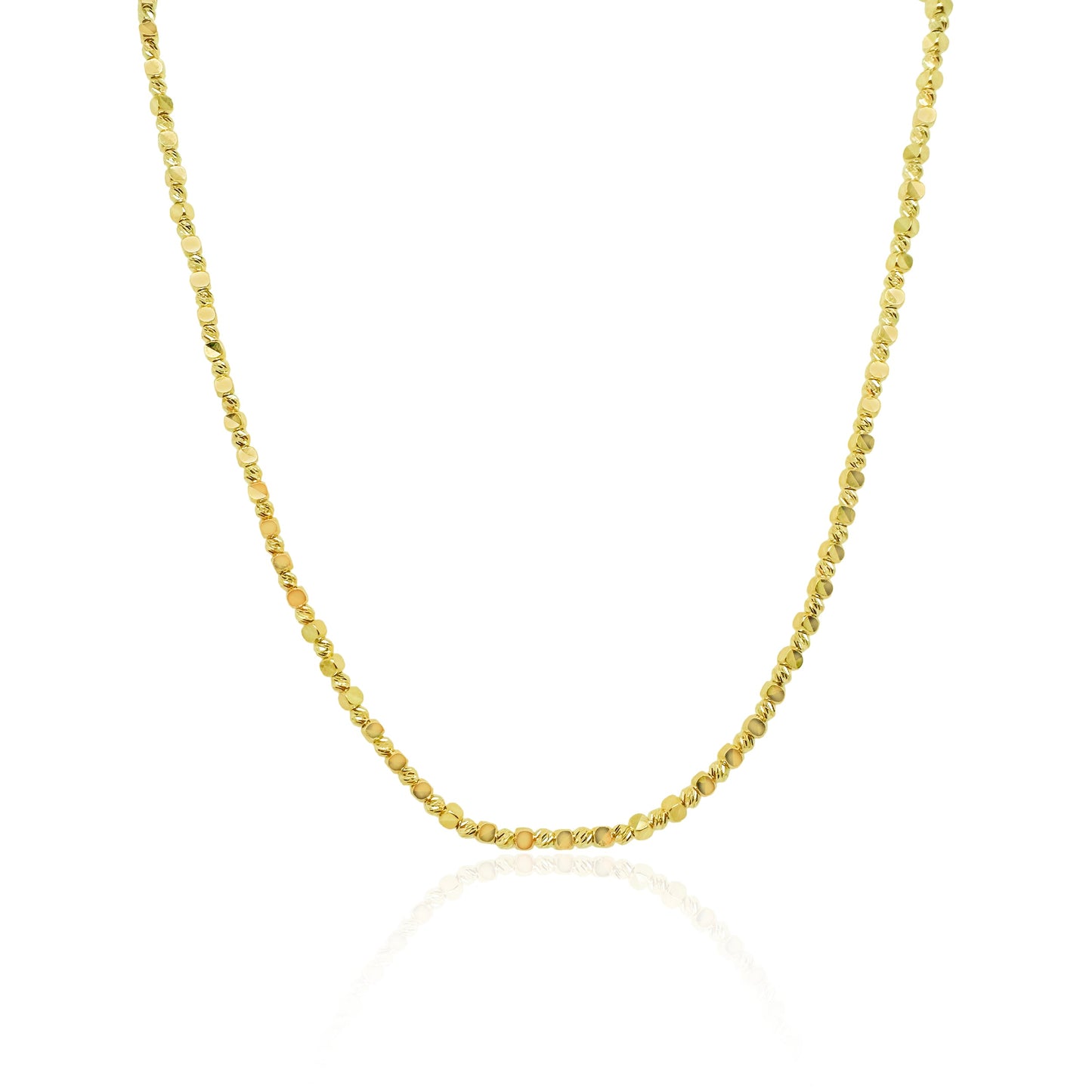 Yellow Gold Beaded Necklace