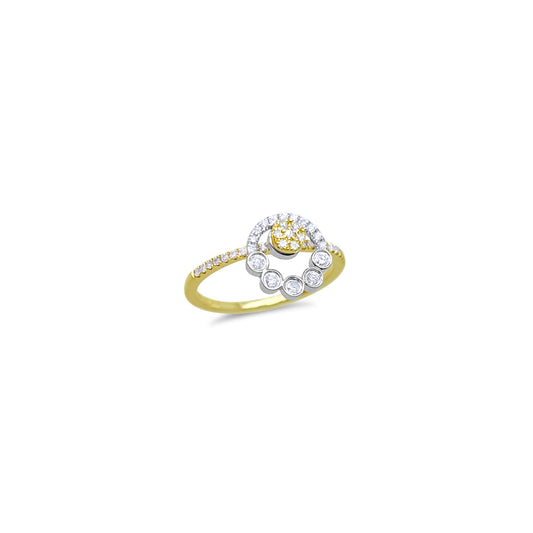 Yellow and White Gold Diamond Spinning Ring