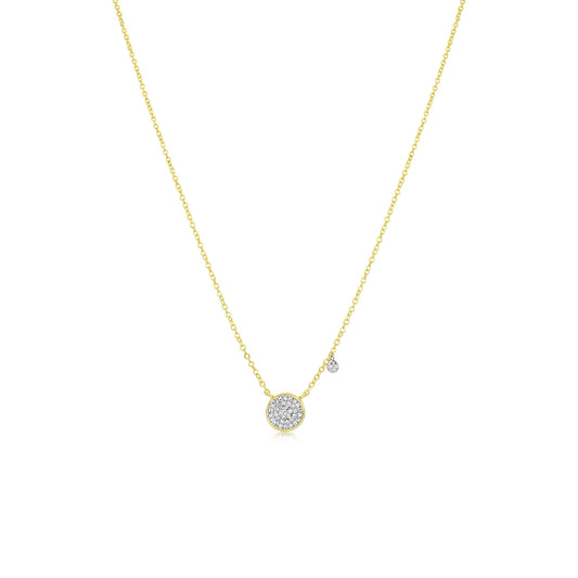 Yellow Gold Diamond Circle Necklace